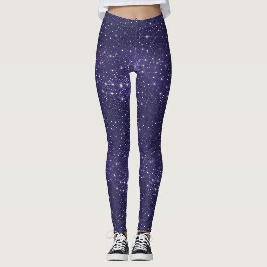 Paarse sterrenstelsel kosmisch universum ruimteste leggings (Voorkant)