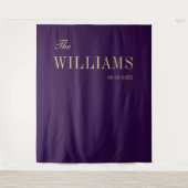 Paarse stijlvolle bruiloft achtergrond wandkleed (Voorkant)