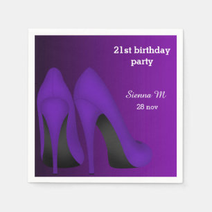 Paarse stiletto's servet