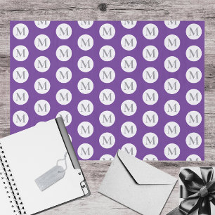Paarse Stip Monogram Tissuepapier