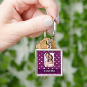Paarse stip sleutelhanger (Hand)
