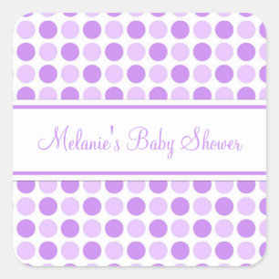 Paarse Stippen Baby shower gunst Stickers