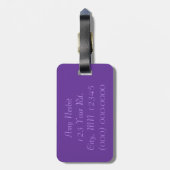 Paarse Stippen Bagagelabel (Achterkant verticaal)
