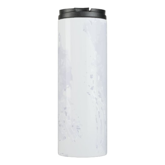 Paarse stoffige blauwe bloemige bruiloft thermosbeker (Achterkant)