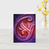 Paarse Stone Art Kaart (Gele Bloem)