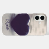 Paarse Stone Heart op natstrand Aangepast Case-Mate iPhone Case (Achterkant (horizontaal))