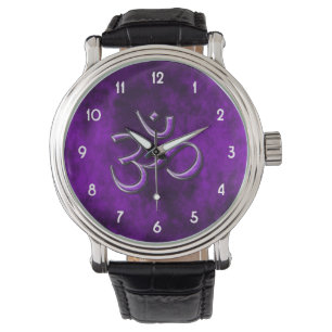 Paarse Stone Om Horloge