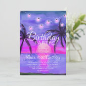 Paarse strandstralen zondag-uitvindingen kaart (Staand voorkant)