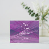 Paarse Streaks Wedding Briefkaart (Staand voorkant)