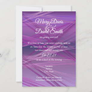 Paarse Streaks Wedding Kaart