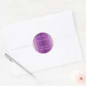 Paarse Streep Dank u Sticker, personaliseer Ronde Sticker (Envelop)