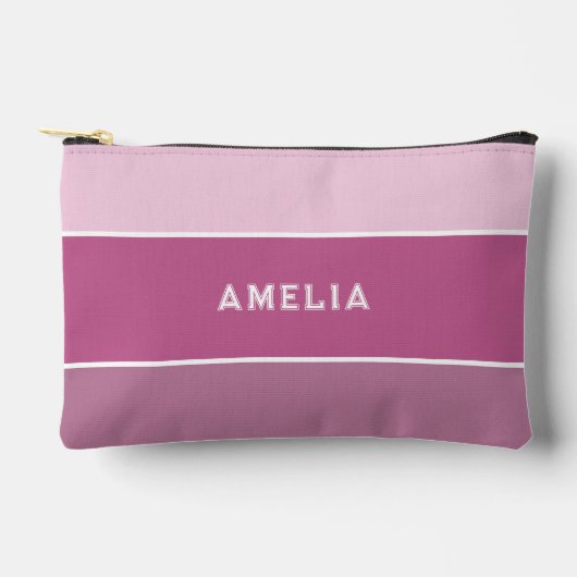 Paarse streep varsity monogram etui (Voorkant)