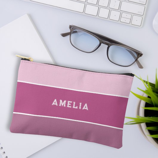 Paarse streep varsity monogram etui