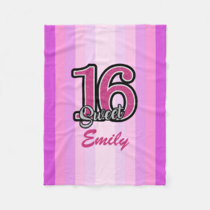 Paarse strepen fleece deken