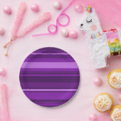 Paarse strepen papieren bordje (Feest)