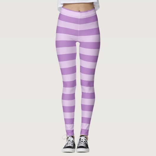 paarse strepen patroontrillingen leggings (Voorkant)