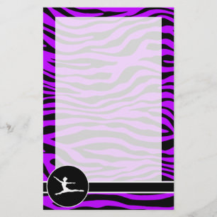 Paarse strepen van elektrische zebra; ballet briefpapier