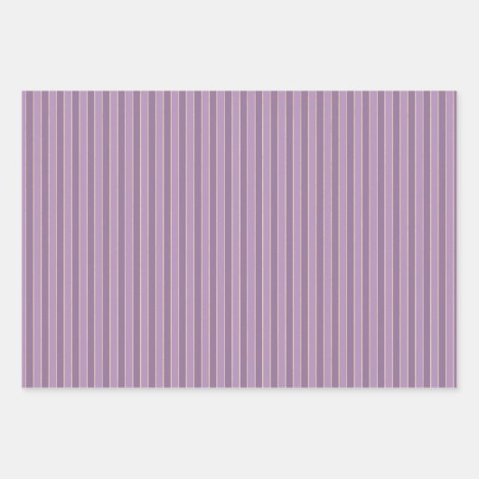 Paarse Strepen Witte Parels Bloem Inpakpapier Vel (Voorkant 2)