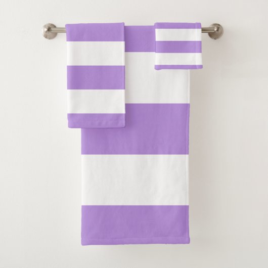Paarse strepen, witte strepen, gestreept bad handdoek (Insitu)