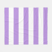 Paarse strepen, witte strepen, gestreept fleece deken (Voorkant (Horizontaal))