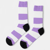 Paarse strepen, witte strepen, gestreept sokken (Links)