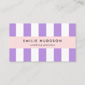 Paarse strepen, witte strepen, gestreept visitekaartje (Voorkant)