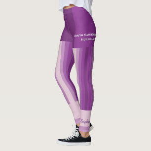 Paarse Stripe Team/Club-Leggings met Fake Shorts Leggings