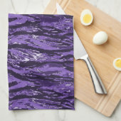 Paarse Striped Camo Theedoek (Quarter Fold)