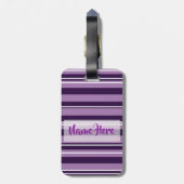 Paarse stripes Bagagelabels (Achterkant verticaal)