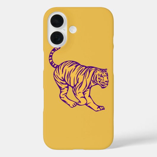 Paarse Stripes Wilde Cat Tiger Illustratie Case-Mate iPhone Case (Achterkant)