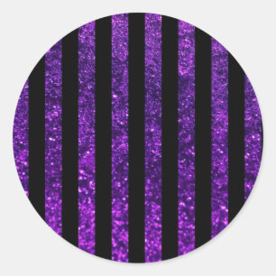 Paarse strips, glitterstrips, strips ronde sticker