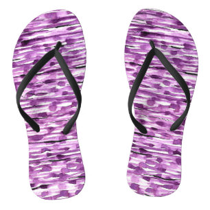 Paarse strips voor Abstracte Waterverf Teenslippers