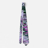 Paarse Stropdas met Abstract groen patroon (Achterkant)