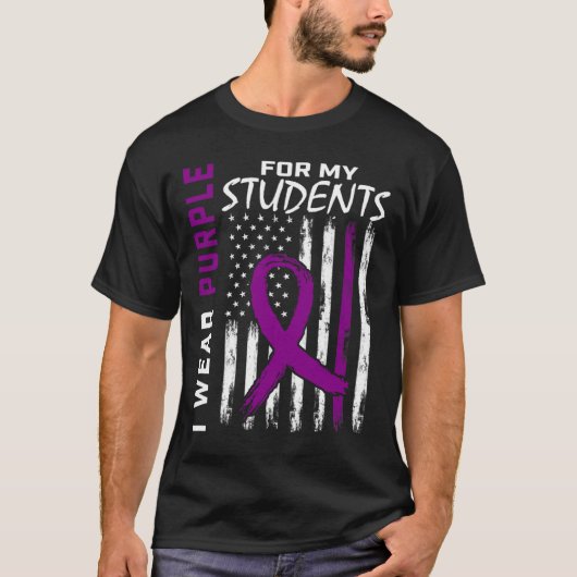 Paarse Studenten Speciaal Ed Leraar Epilepsie Awar T-shirt (Voorkant)