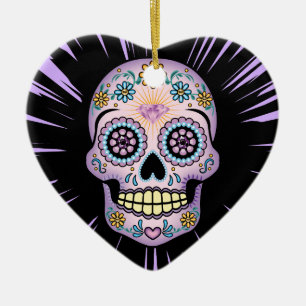 Paarse Suikerhuid Keramisch Ornament