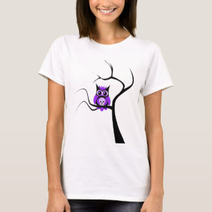 Paarse suikerriet Vogelknol in de boom T-shirt