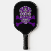 Paarse suikerschedel Dag van de dode schedel Pickleball Paddle (Voorkant)