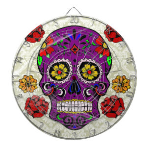 Paarse Suikerschedel (Dag van de Doden) Dartbord