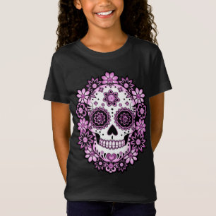 Paarse suikerschedel t-shirt