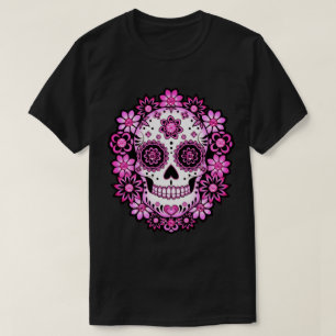 Paarse suikerschedel t-shirt