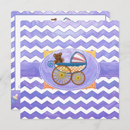 Paarse Sun Baby Stuff Kaart (Voorkant / Achterkant)