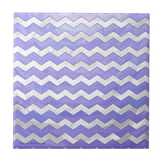 Paarse Sun Chevron Pattern Tegeltje (Voorkant)