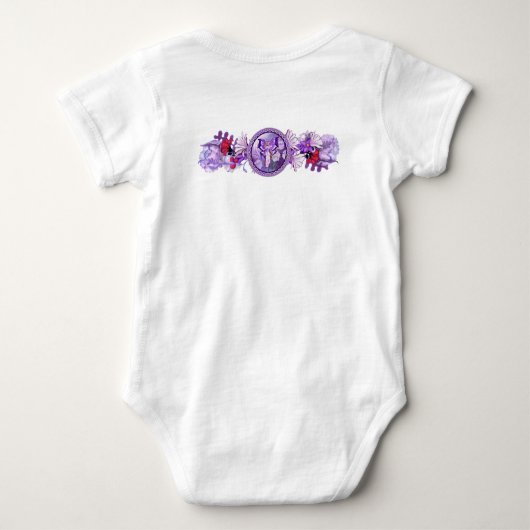Paarse Sun Fairy Baby Bodysuit (Achterkant)