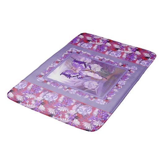 Paarse Sun fairy Bath Mat (Gekanteld)