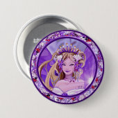 Paarse Sun Fairy Button (Voorkant /achterkant)