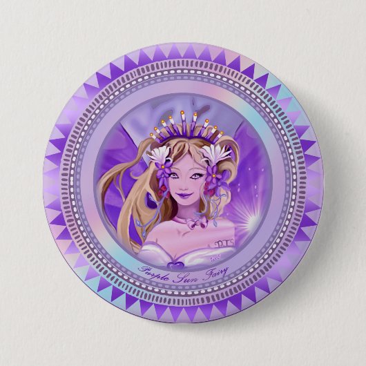 Paarse Sun Fairy Button (Voorkant)