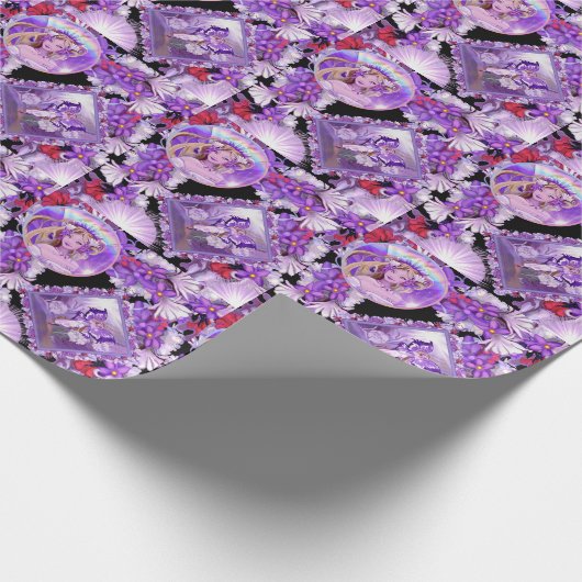 Paarse Sun Fairy Cadeaupapier (Hoek)