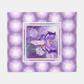 Paarse Sun fairy Fleece Blanket Deken (Voorkant (Horizontaal))
