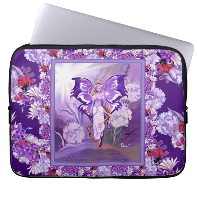 Paarse Sun Fairy Laptop Sleeve (Voorkant)