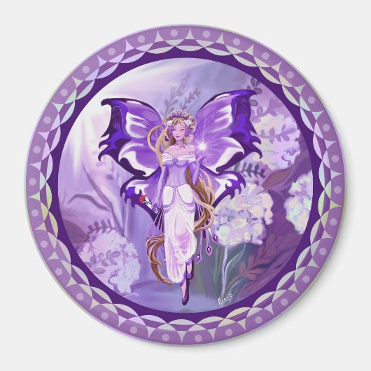 Paarse Sun Fairy Magnet Magneet (Voorkant)